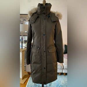 Andrew Marc x Richard Chai Olive Down Long Parka with Real Fur removable hood XS